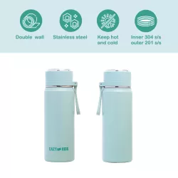 Eazy Kids Double Wall Insulated Sports Water Bottle - Green, 450ml