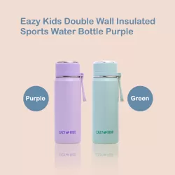 Eazy Kids Double Wall Insulated Sports Water Bottle - Purple, 450ml