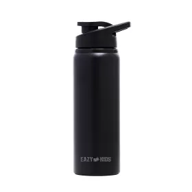 Eazy Kids Stainless Steel Sports Water Bottle - Black, 700ml