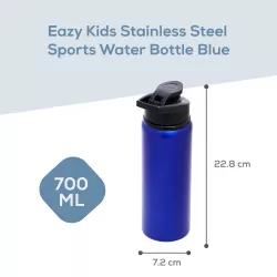 Eazy Kids Stainless Steel Sports Water Bottle - Blue, 700ml