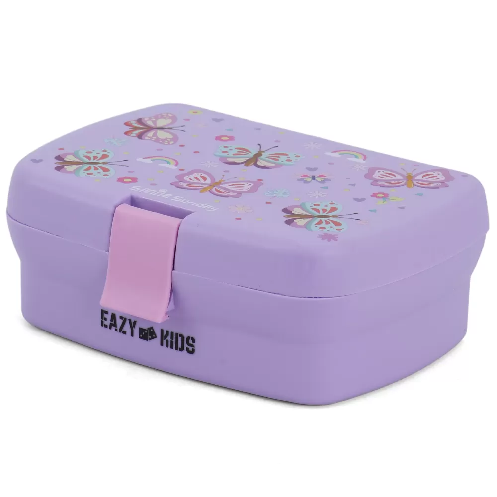 Eazy Kids Bento Lunch Box - Butterfly Purple