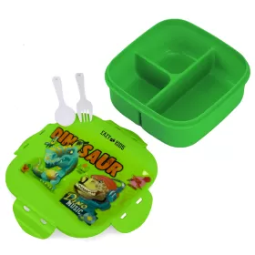 Eazy Kids Square 1000ml Bento Lunch Box Dino - Green