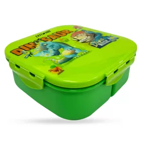 Eazy Kids Square 1000ml Bento Lunch Box Dino - Green