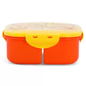 Eazy Kids Square Bento Lunch Box - Dino Yellow