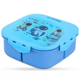 Eazy Kids Square 1000ml Bento Lunch Box - Galaxy Blue