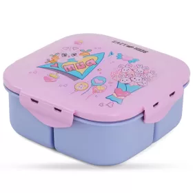 Eazy Kids Square 1000ml Bento Lunch Box - Love Pink