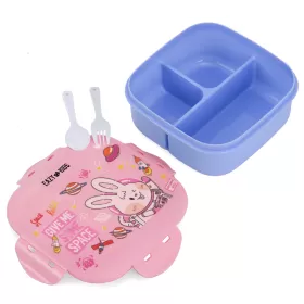 Eazy Kids Square 1000ml Bento Lunch Box - Rabbit Pink