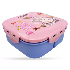 Eazy Kids Square 1000ml Bento Lunch Box - Rabbit Pink