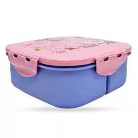 Eazy Kids Square 1000ml Bento Lunch Box - Rabbit Pink