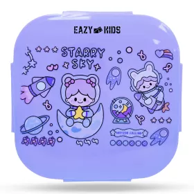 Eazy Kids Square 1000ml Bento Lunch Box - Star and Sky Purple