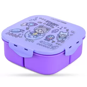 Eazy Kids Square 1000ml Bento Lunch Box - Star and Sky Purple