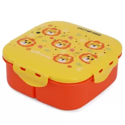 Eazy Kids Square Bento Lunch Box - Tiger Yellow