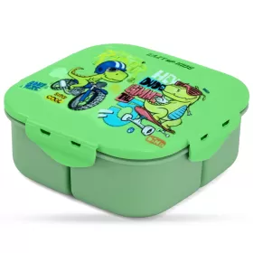 Eazy Kids Square 1000ml Bento Lunch Box T-Rex - Green