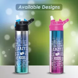 Eazy Kids Double wall Stainless Steel Water Bottle-Blue (530ml)