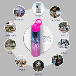 Eazy Kids Double wall Stainless Steel Water Bottle-Pink(530ml)