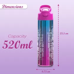 Eazy Kids Double wall Stainless Steel Water Bottle-Pink(530ml)