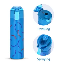 Eazy Kids Double Wall Insulated Steel Water Bottle with Spray Dinosaur Blue, 640ml