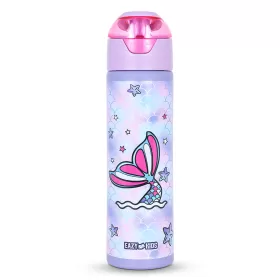 Eazy Kids Double Wall Insulated Steel Water Bottle with Spray Mermaid Pink, 640ml