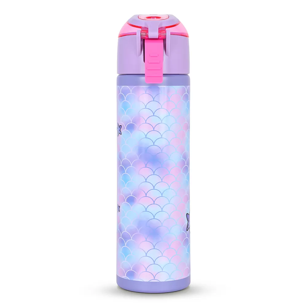 Eazy Kids Double Wall Insulated Steel Water Bottle with Spray Mermaid Pink, 640ml