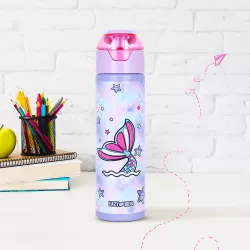 Eazy Kids Double Wall Insulated Steel Water Bottle with Spray Mermaid Pink, 640ml