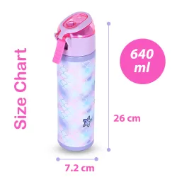 Eazy Kids Double Wall Insulated Steel Water Bottle with Spray Mermaid Pink, 640ml