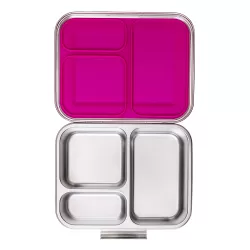 Eazy Kids 3 Compartment Bento Steel Lunch Box - Pink