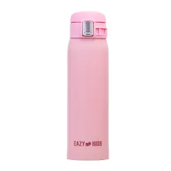 Eazy Kids Double Wall Insulated Travel Water Bottle - Pink, 500ml