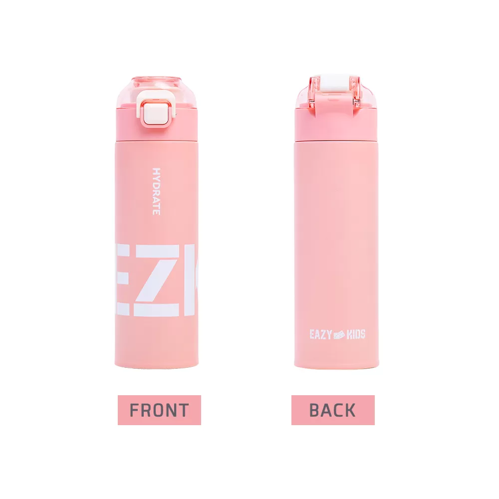 Eazy Kids Double Wall Insulated Travel Water Bottle - Pink, 550ml