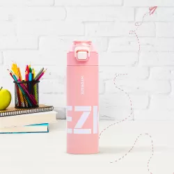 Eazy Kids Double Wall Insulated Travel Water Bottle - Pink, 550ml