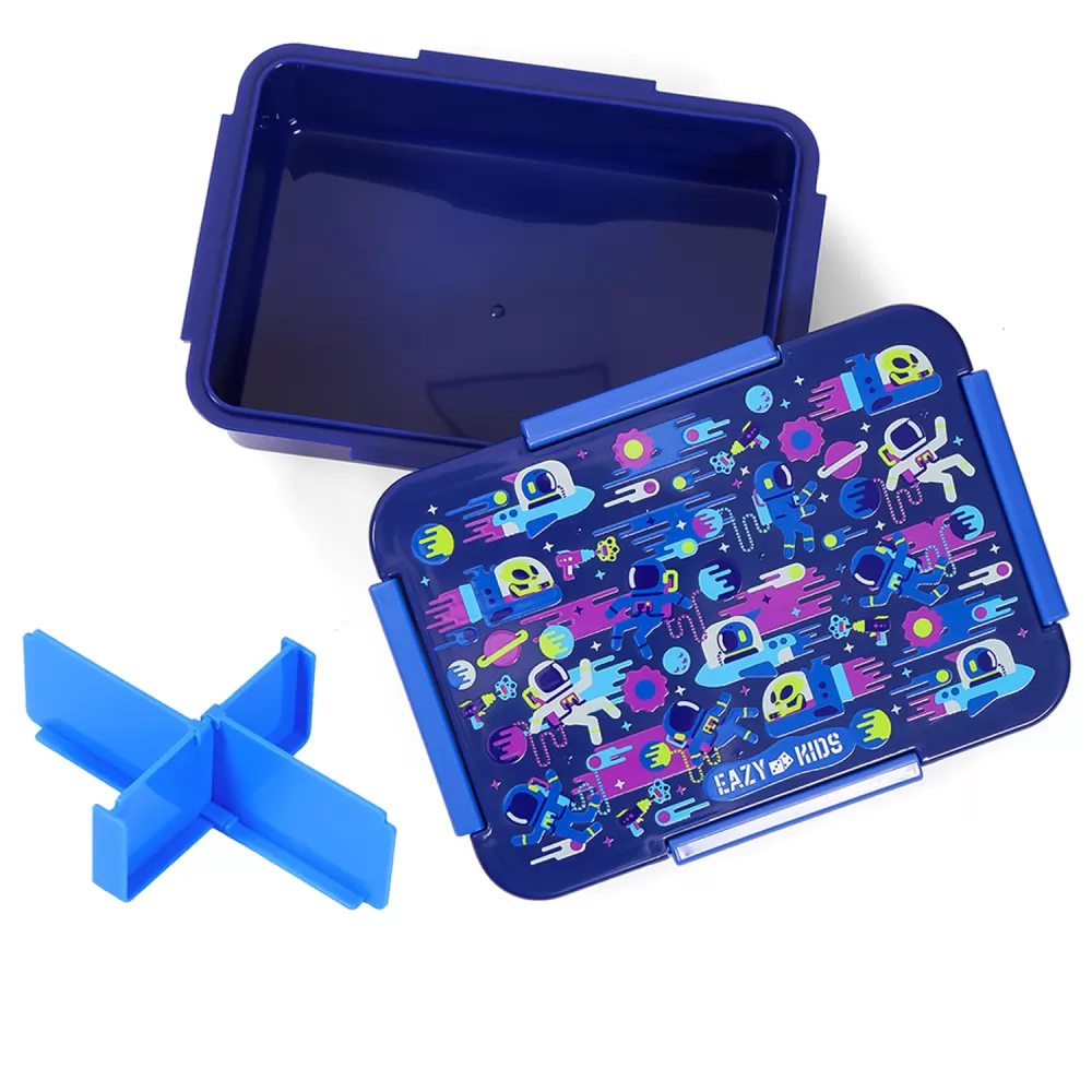 Eazy Kids Lunch Box, Astronauts - Blue, 850ml