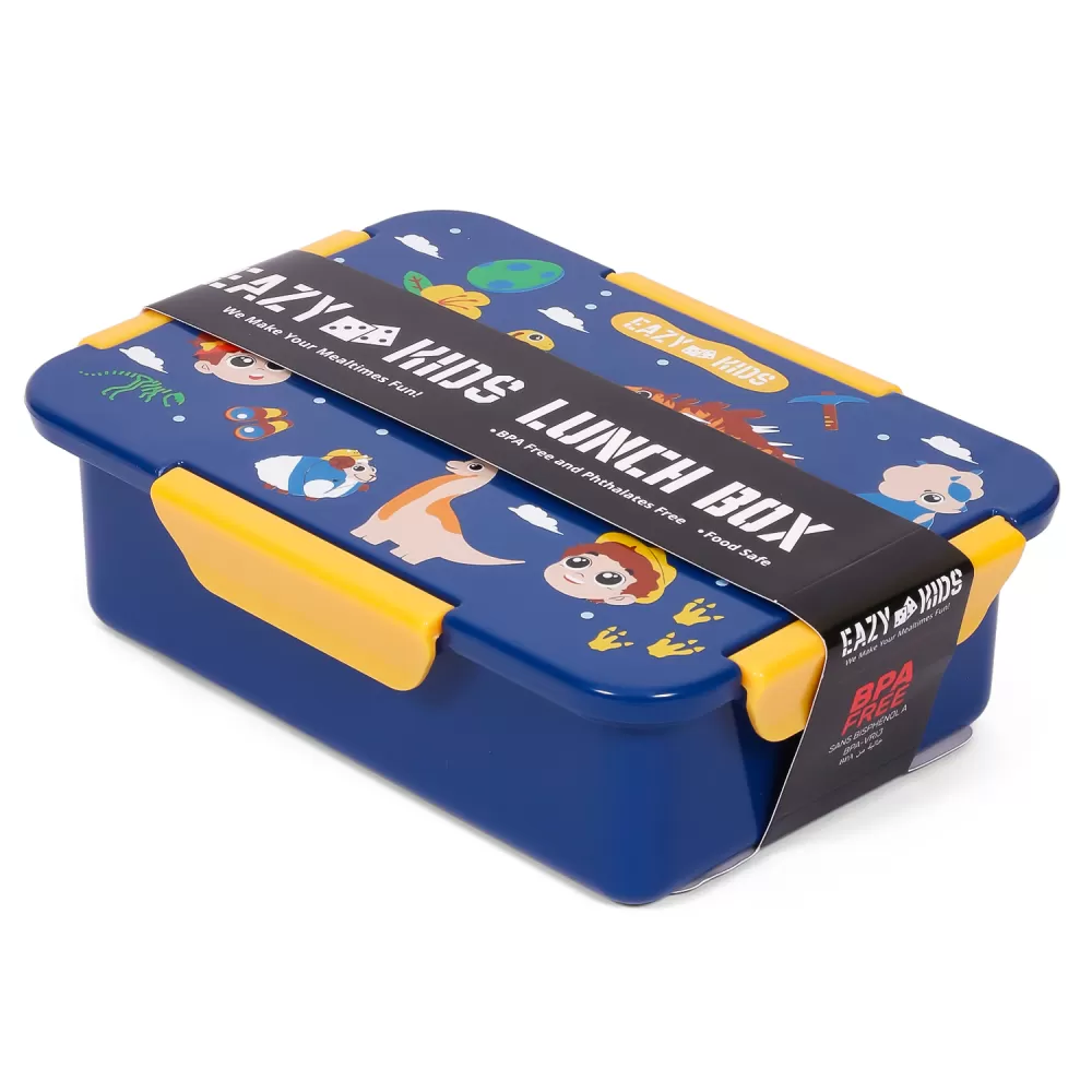 Eazy Kids Lunch Box, T-Rex - Blue, 850ml