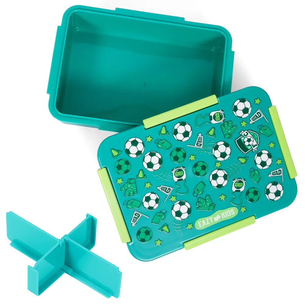 Eazy Kids Lunch Box, Soccer - Green, 850ml