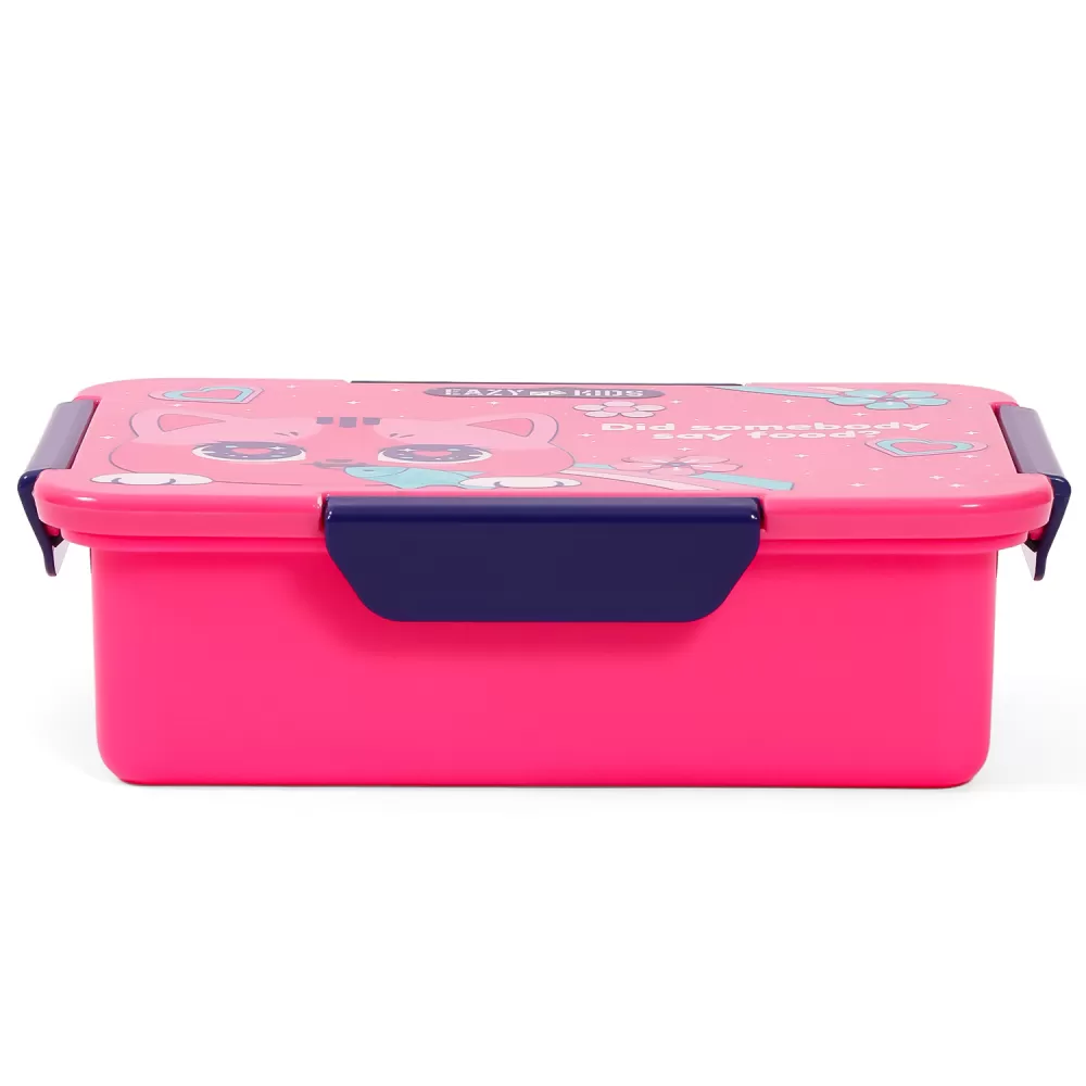 Eazy Kids Lunch Box, Cat - Pink, 850ml