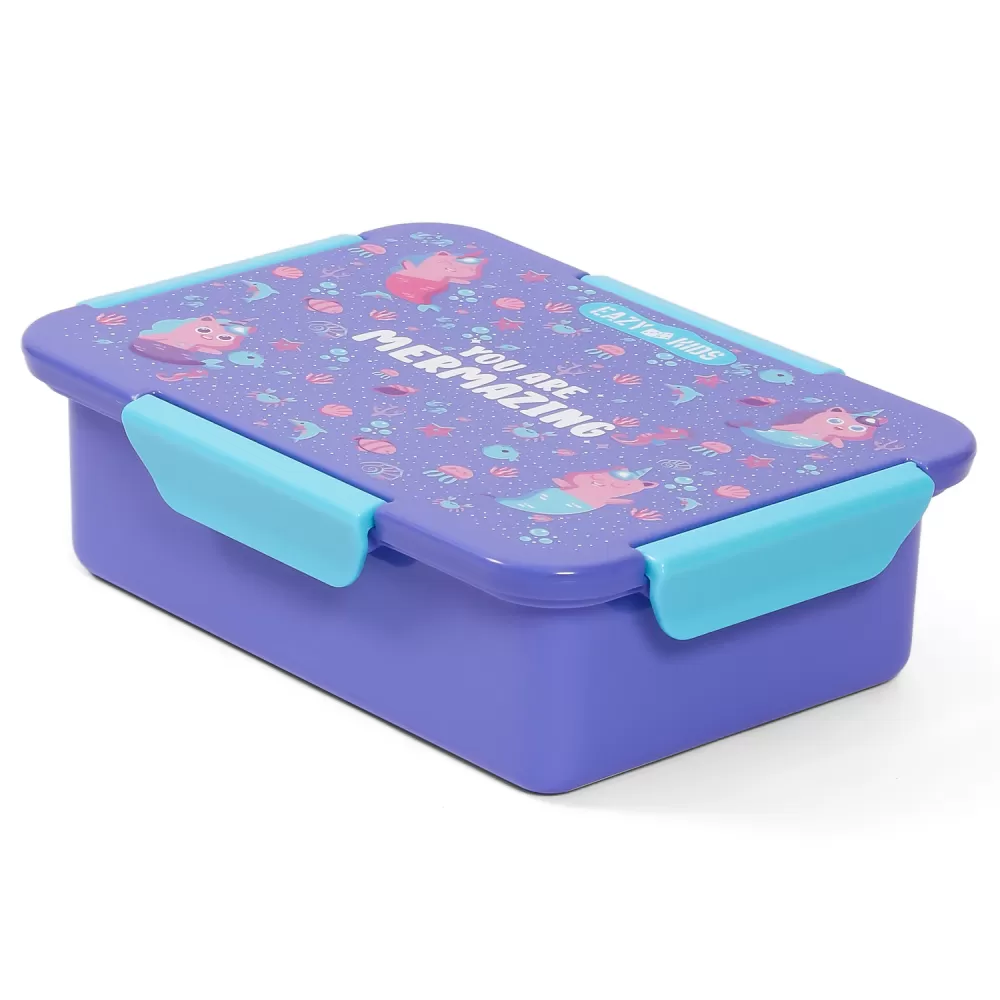 Eazy Kids Lunch Box, Mermaid - Purple, 850ml