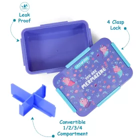 Eazy Kids Lunch Box, Mermaid - Purple, 850ml