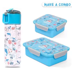 Eazy Kids Lunch Box, Shark - Blue, 850ml