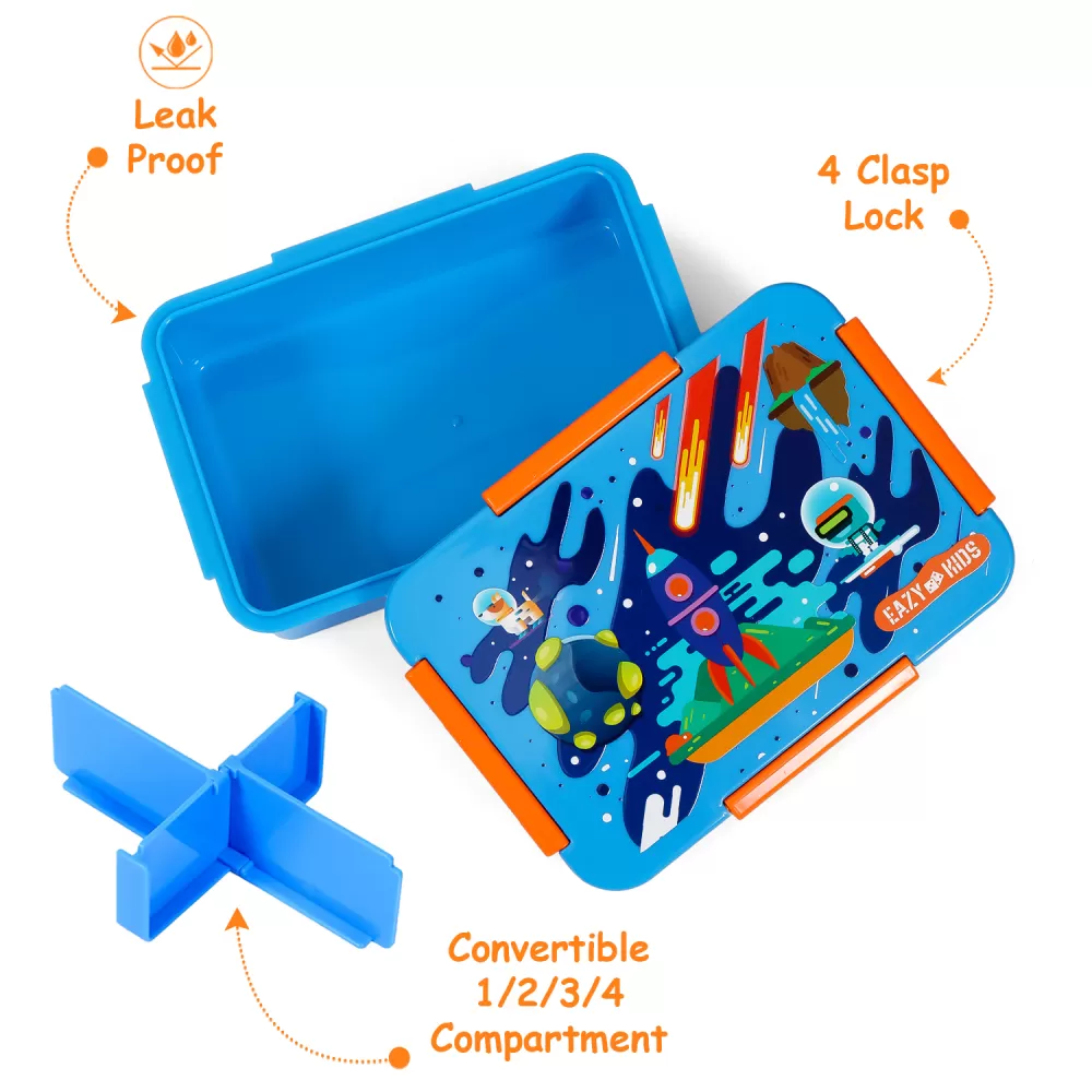 Eazy Kids Lunch Box, Space - Blue, 850ml