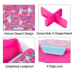 Eazy Kids Lunch Box, Unicorn Desert - Pink, 850ml