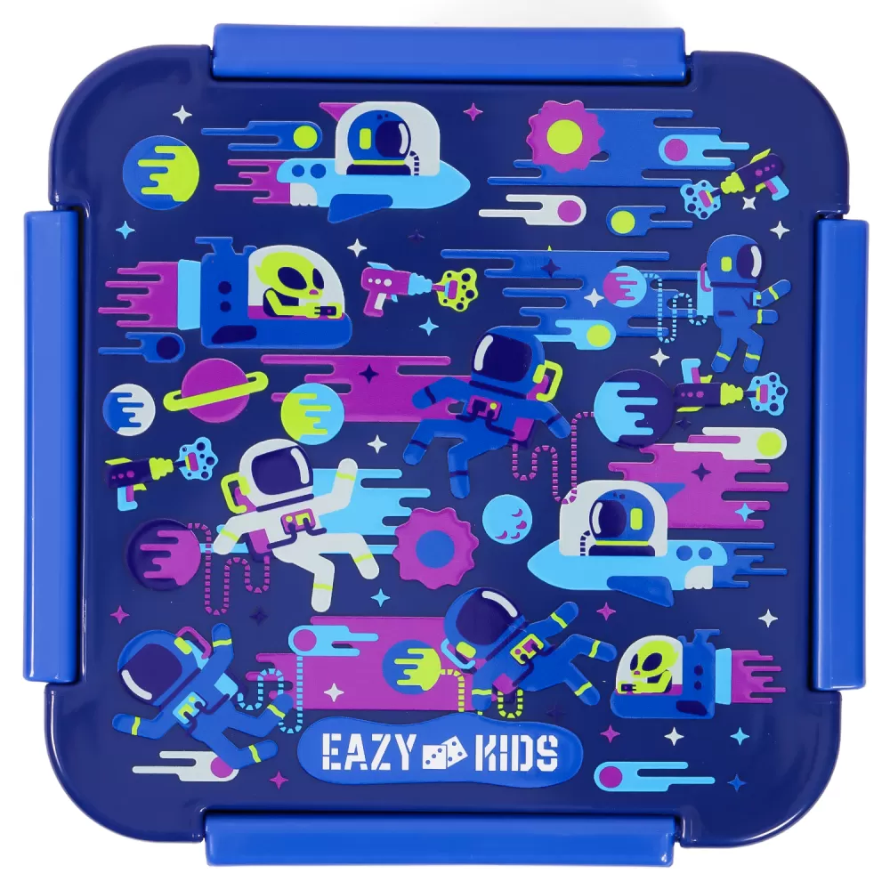 Eazy Kids Lunch Box, Astronauts - Blue, 650ml