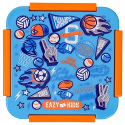 Eazy Kids Lunch Box, Soccer - Blue, 650ml