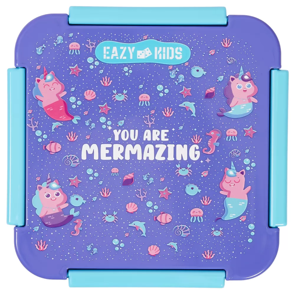 Eazy Kids Lunch Box, Mermaid - Purple, 650ml