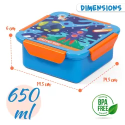 Eazy Kids Lunch Box, Space - Blue, 650ml