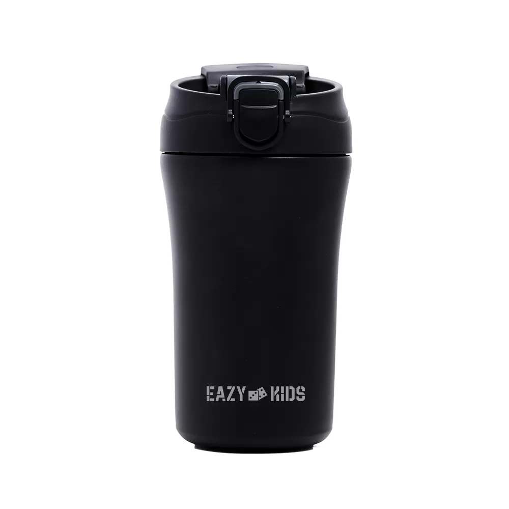 Eazy Kids Double Wall Insulated Tumbler Water Bottle - Black, 400ml