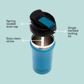 Eazy Kids Double Wall Insulated Tumbler Water Bottle - Blue, 400ml