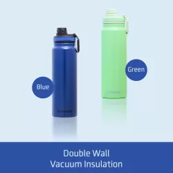 Eazy Kids Double Wall Insulated Tracking Water Bottle - Blue, 800ml