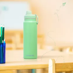 Eazy Kids Double Wall Insulated Tracking Water Bottle - Green, 800ml