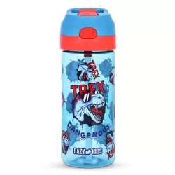 Eazy Kids Tritan Water Bottle with Spray Dinosaur, Blue, 420ml