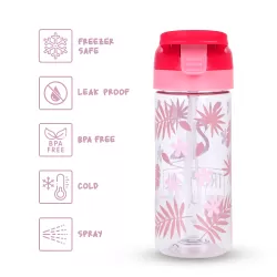 Eazy Kids Tritan Water Bottle with Spray Tropical Pink, 420ml