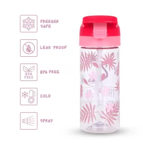 Eazy Kids Tritan Water Bottle with Spray Tropical Pink, 420ml