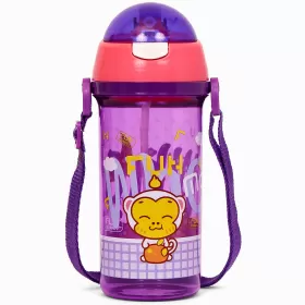 Eazy Kids Water Bottle 600ml - Monkey Purple